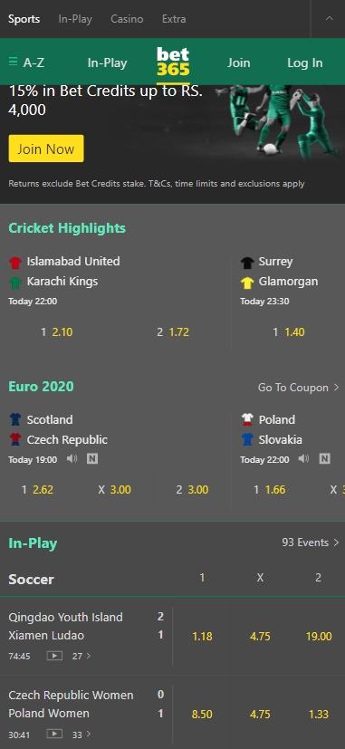 Bet365 App Screenshots 1