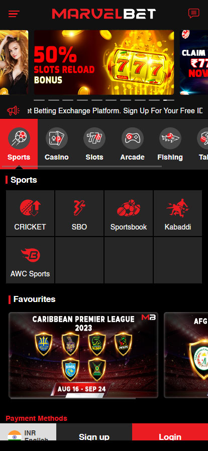 MarvelBet App Screenshots 1